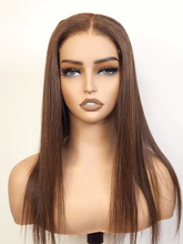 Brooklyn Hair Reddish Brown Silky Straight Glueless Wig Small Knots 5x5 Swiss HD Pre-Cut Lace Espresso Deep Brown 16-18" / Espresso